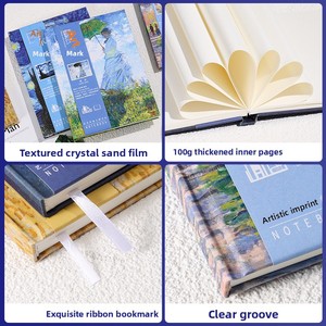 Cuaderno Estético <span class=keywords><strong>Van</strong></span> <span class=keywords><strong>Gogh</strong></span> Monet B6, 100gsm, 80 Hojas, Diario de Arte con Pinturas al Óleo, para Estudiantes, Oficina, Regalo, Cuaderno Noche Estrellada - Product Image 3