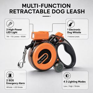 Correa Retráctil para Perros con Módulos Desmontables, Dispensador de Bolsas para Excrementos y Estuche para Fotos, Ideal para Paseos - Product Image 5
