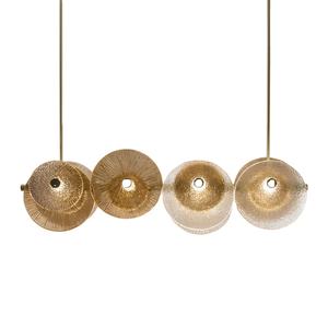 Lampadario Moderno di Design in Vetro Dorato <span class=keywords><strong>per</strong></span> Interni, Plafoniera Rotonda o Rettangolare <span class=keywords><strong>per</strong></span> Cucina, <span class=keywords><strong>Sala</strong></span> da Pranzo e Bar - Product Image 1