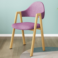 Chaise de salle à manger italienne moderne en bois massif de qualité, fauteuil de cuisine monoplace avec tissu, empilable pour la maison ou les centres commerciaux