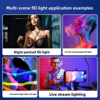 Lampe LED portable 30W RGB pleine couleur à température de couleur réglable pour photographie et vidéo, idéale pour l'intérieur et l'extérieur