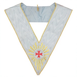 Masonic Regalia unisex สำหรับผู้ใหญ่บูชาปลอกคอหลักกับนักรบข้ามสก๊อตพิธีกรรมสำหรับใช้ในโบสถ์ - Product Image 1