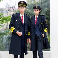 Manteau unisexe d'hiver pour concierge, uniforme pour la sécurité des biens immobiliers ferroviaires, service professionnel