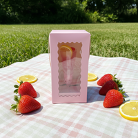Boîte en carton pliable recyclable avec fenêtre, pour emballage de coupes à milkshake et cornets, impression offset personnalisée pour le sucre, adaptée aux aliments