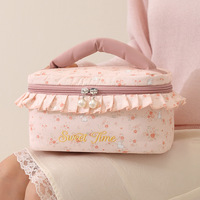 DICHOS Trousse de Maquillage Souple Grande Capacité en Forme de Feuille de Lotus pour Femme, Pochette Cosmétique de Voyage pour Organiser