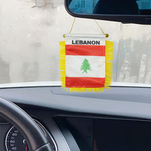 Drapeaux suspendus <span class=keywords><strong>libanais</strong></span> de décoration de rétroviseur de fenêtre du Liban personnalisés en gros - Product Image 3