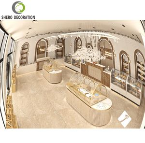 Mostrador de exhibición de panadería de vidrio curvo de alta calidad, vitrina de lujo personalizada para exhibir postres y pan, para diseño de interiores de panaderías. - Product Image 6