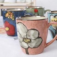 Mug à cappuccino en céramique de 12 oz avec poignée, émaillé au four, compatible micro-ondes et lave-vaisselle, origine Chine, couleurs rouge/bleu/vert/rose, en stock