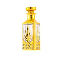 Botella de Perfume al por Mayor de Gran Tamaño, 150ml 250ml, Botella de Vidrio Dorado Electrochapado para Perfume con Cristal