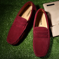 Mocassins en cuir véritable pour hommes, chaussures de conduite à enfiler, printemps/automne, confortables, légères, semelle en caoutchouc