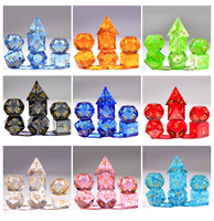 Lot de 7 dés mystérieux et aléatoires pour donjons et dragons RPG, ensemble de dés en verre cristal œil de chat K9 D4 D6 D8 D10 D % D12 D20, vente en gros