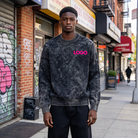 Pull en maille vintage délavé à l'acide pour homme, col rond, personnalisable OEM/ODM, nouveau scénario, avec logo personnalisé, tricot d'hiver