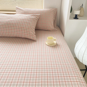 Drap-housse en coton à carreaux 300 fils, respirant, toutes saisons, pour adultes, usage domestique, durable, lavable, écologique - Product Image 4