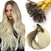 Ekstensi Rambut Remy Alami Asli dengan Kutikula Tertata Rapi, Harga Pabrik, Ujung Keratin Flat Tip Pre Bonded untuk Salon