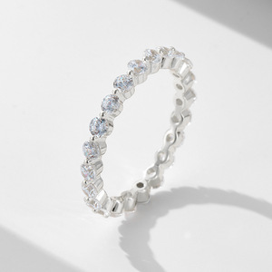 Anillo de Eternidad Completo de Plata de Ley 925 con Micro-Pavé de Circonia 5A, Minimalista y Apilable para <span class=keywords><strong>Mujer</strong></span>, Precio al por Mayor SPJ - Product Image 2