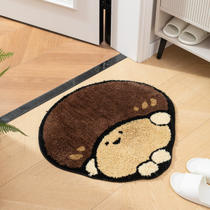 Alfombrilla de baño absorbente antideslizante y ovalada moderna, alfombrilla de entrada ecológica con diseño flocado y mechón - Product Image 5