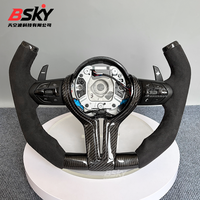 Volant de direction en cuir de cerf et fibre de carbone pour BMW Série 3, Série 5, F10, M5, F20, F30, M3, F80, M4, F82, M2, F87, F90, F11, E90, E92 M