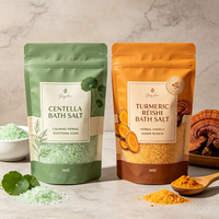 Sachet en plastique mat personnalisé imprimé pour sels de bain, exfoliant corporel, avec fermeture éclair, pochette verticale refermable