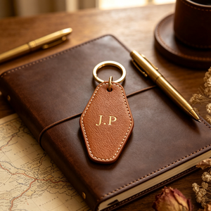 Custom Luxury Car Accessories Keyrings Initial <strong>Monogram</strong> PU Leather Motel Keychains Promotional <strong>Gifts</strong> Fashionable Hotel Keychain - Product Image 3