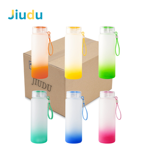 ขวดน้ำทำจากแก้วขุ่นสีสันสดใส,ขวดน้ำทำจากแก้วขุ่นไล่ระดับสีแบบพกพาพร้อมฝาปิดสกรูปี<span class=keywords><strong>2022</strong></span> - Product Image 1