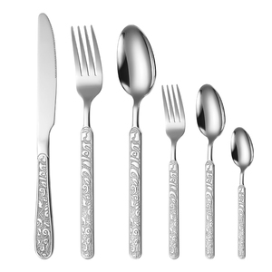 Juego de Cubiertos de Acero Inoxidable de 6 Piezas con Mango con Diseño de Tótem y Cubiertos Plateados Nuevos con Acabado Espejo y Cubiertos Dorados para Uso en Restaurantes - Product Image 6