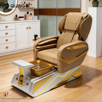 Sillón de Pedicura Eléctrico Profesional de Lujo con Masaje, Bomba de Drenaje y Luces de Colores para Salón de Uñas