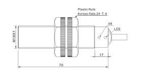 Sensor Capacitivo con Sensibilidad Ajustable para Detección de Plástico, Madera, Papel, Vidrio y Materiales No Metálicos AKUSENSE CKF18-08NO Fácil Montaje - Product Image 2