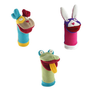 Ensemble de trois marionnettes à main en polaire douce 1446, comprenant un chiot, un lapin et une grenouille, marionnettes en peluche à chaussettes - Product Image 4