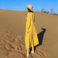 Robe de voyage ethnique vintage, robe de plage à nouer à la taille, robe féerique pour vacances à la mer à la française