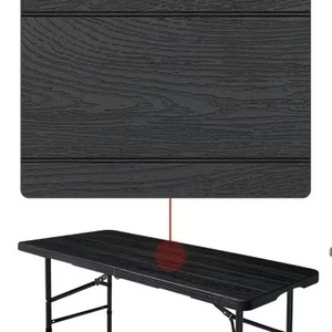 Großhandel 180 cm Schwarzer HDPE Rechteckiger Klappbarer Party-Plastiktisch - Product Image 3