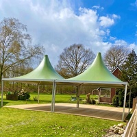 Tente Pagode Modulaire Kaki de Luxe en Aluminium avec Vue Panoramique pour Réceptions VIP et Événements Spéciaux