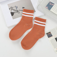 Chaussettes courtes décontractées pour femmes en coton/polyester tissé, antidérapantes, antibactériennes, respirantes, écologiques, pour le quotidien au printemps, couleur unie