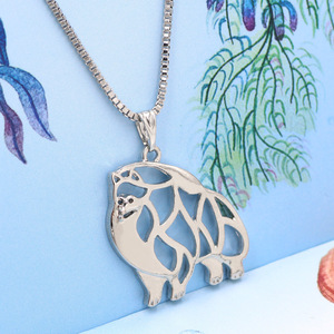 Collier de chien de compagnie créatif cadeau commémoratif bijoux mode plaqué or creux sculpté <span class=keywords><strong>Hiromi</strong></span> chien pendentif collier pour femmes hommes - Product Image 5