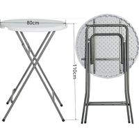 Table pliante de camping en plastique PP blanc de haute qualité, durable, imperméable et empilable pour une utilisation en extérieur dans les parcs et les cours