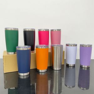 <b>Double</b> <b>Wall</b> Vacuum Insulated Coffee <b>Mug</b> 20Oz Colored Powder Coated Leak Proof Tumbler With Slide Lid - Product Image 3