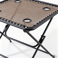 Table pliante légère et durable de haute qualité, respirante, en maille, avec porte-gobelets pour l'extérieur