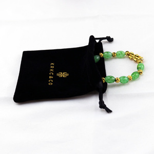 Bolsa de Terciopelo Negra Personalizada con Cordón para Empaque de Joyería - Product Image 3