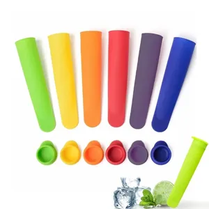 Mùa Hè Popsicle Nhà Sản Xuất Lolly Khuôn Nhà Bếp Tự Làm Màu Sắc Ngẫu Nhiên Cấp Thực Phẩm Silicone Đông Lạnh Ice Cream Pop Khuôn Nhà Bếp Công Cụ