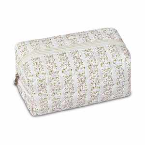Quilted Makeup Pouch, Small Makeup Bag for <b>Purse</b>, <b>Cute</b> Cotton Puffy Cosmetic Bag Aesthetic Toiletry Bag for Women and Girls - Product Image 3