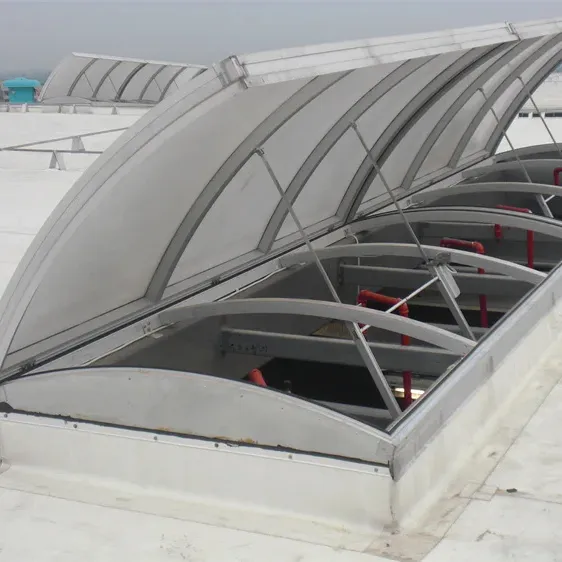 Üreticiler dairesel otomatik alüminyum alaşımlı çatı güneş paneli ışıklık penceresi kemerli tek Flap Skylights