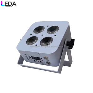 LEDA Mini Uplights 4X12W Batterie Projecteur 4 LEDs sans fil DMX & IR Remote Uplights Disco Club Party Stage Uplight - Product Image 1