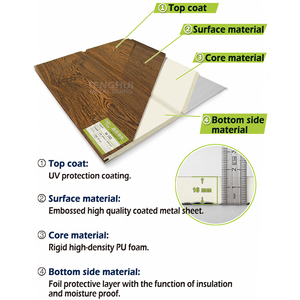 Panel <span class=keywords><strong>de</strong></span> pared sándwich <span class=keywords><strong>de</strong></span> poliuretano exterior <span class=keywords><strong>de</strong></span> 16mm <span class=keywords><strong>para</strong></span> casa prefabricada decorativa - Product Image 5