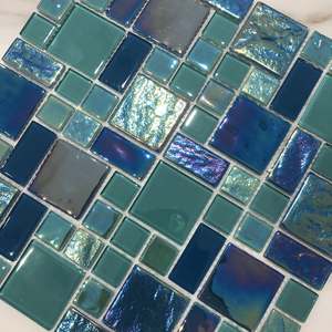 Mosaico de Vidrio Iridiscente de 4mm para <span class=keywords><strong>Paredes</strong></span> con Rejilla, Fácil de Instalar para Piscinas - Product Image 2