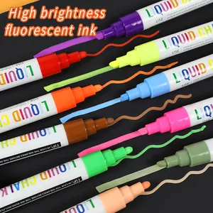 12pcs/pack Marker Water-based Dye Ink Sticks Pen Premium Chalk Liquid Chalk Pens Colored Dot Liquid Chalk Markers