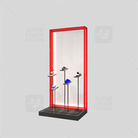 Étagère rotative pour chaussures en métal sur mesure, design mural pour magasin, présentoir de chaussures LED pour magasin de détail