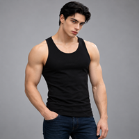 Tank Top Rajut Katun Abu-abu Ukuran Besar Pria Silky Smooth Plus Size, Bernapas, Ramah Lingkungan, Model Otot, Cocok untuk Crossfit dan Latihan Atletik