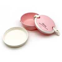 Boîte à bento de haute qualité à compartiment unique pour enfants, en paille de blé de qualité alimentaire, avec couvercles sans BPA, poignée en option pour enfants