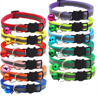 Collier de sécurité pour chat avec boucle de sécurité et bande réfléchissante en nylon durable, accessoires pour animaux de compagnie en couleurs assorties