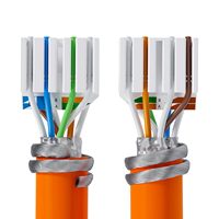 Conector LAN CAT7 RJ45 10 Gbit/s Ethernet AWG 22-24 completamente blindado STP 50μ contactos chapados en oro piezas de telecomunicaciones para Cable de red