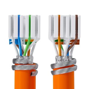 CAT7 RJ45 LAN connettore 10 <span class=keywords><strong>Gbit</strong></span>/<span class=keywords><strong>s</strong></span> Ethernet AWG 22-24 completamente schermato STP 50μ placcato in oro contatti parti Telecom per cavo di rete - Product Image 4
